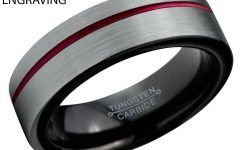 Men's Black and Red Wedding Bands