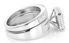 Silver Engagement Ring Sets