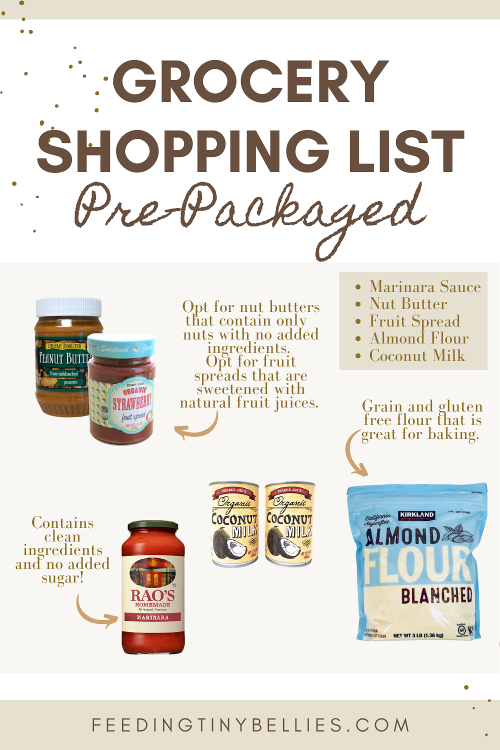Baby-led weaning grocery stopping list - prepackaged