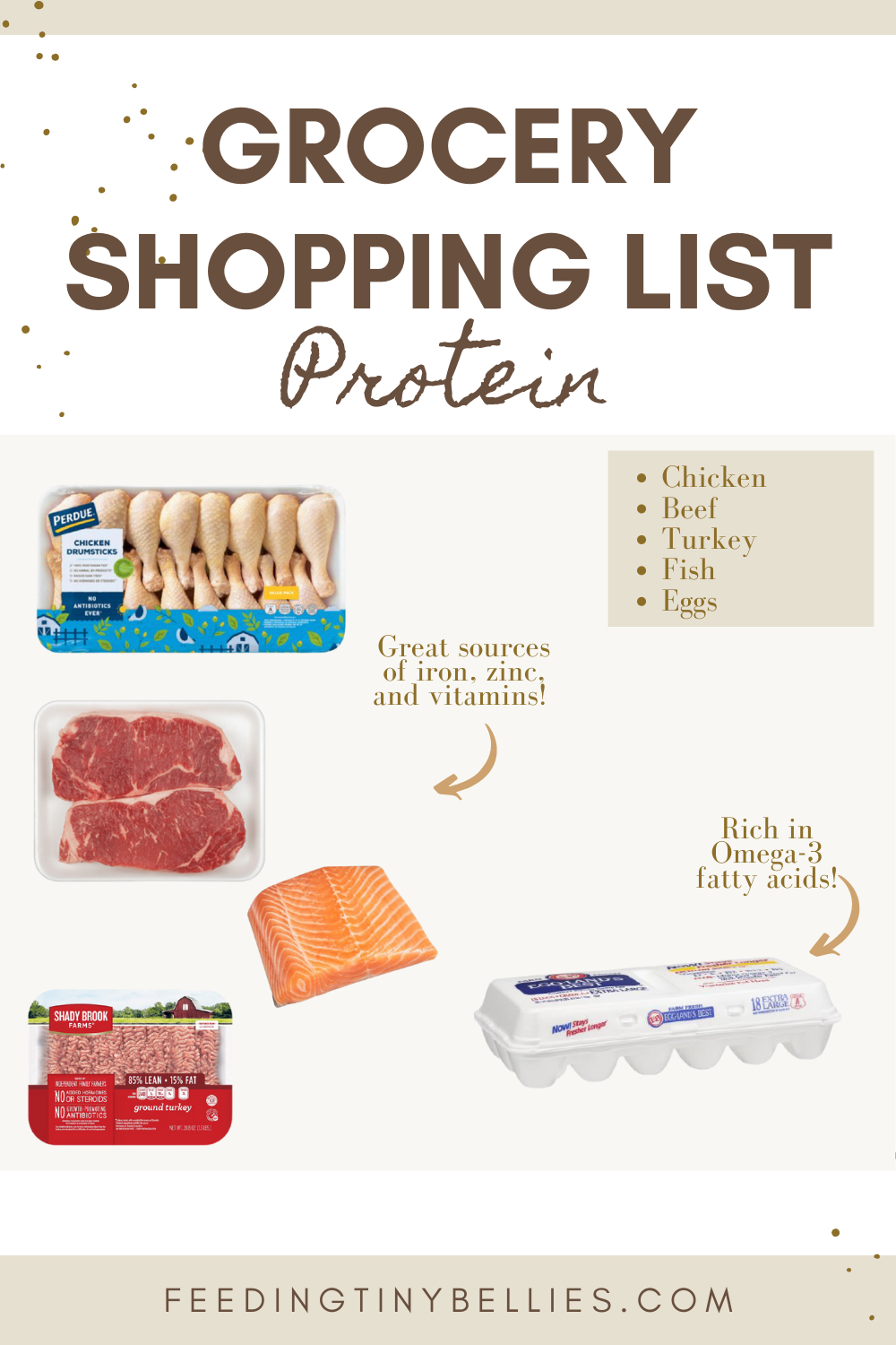 Baby-led weaning grocery stopping list - protein