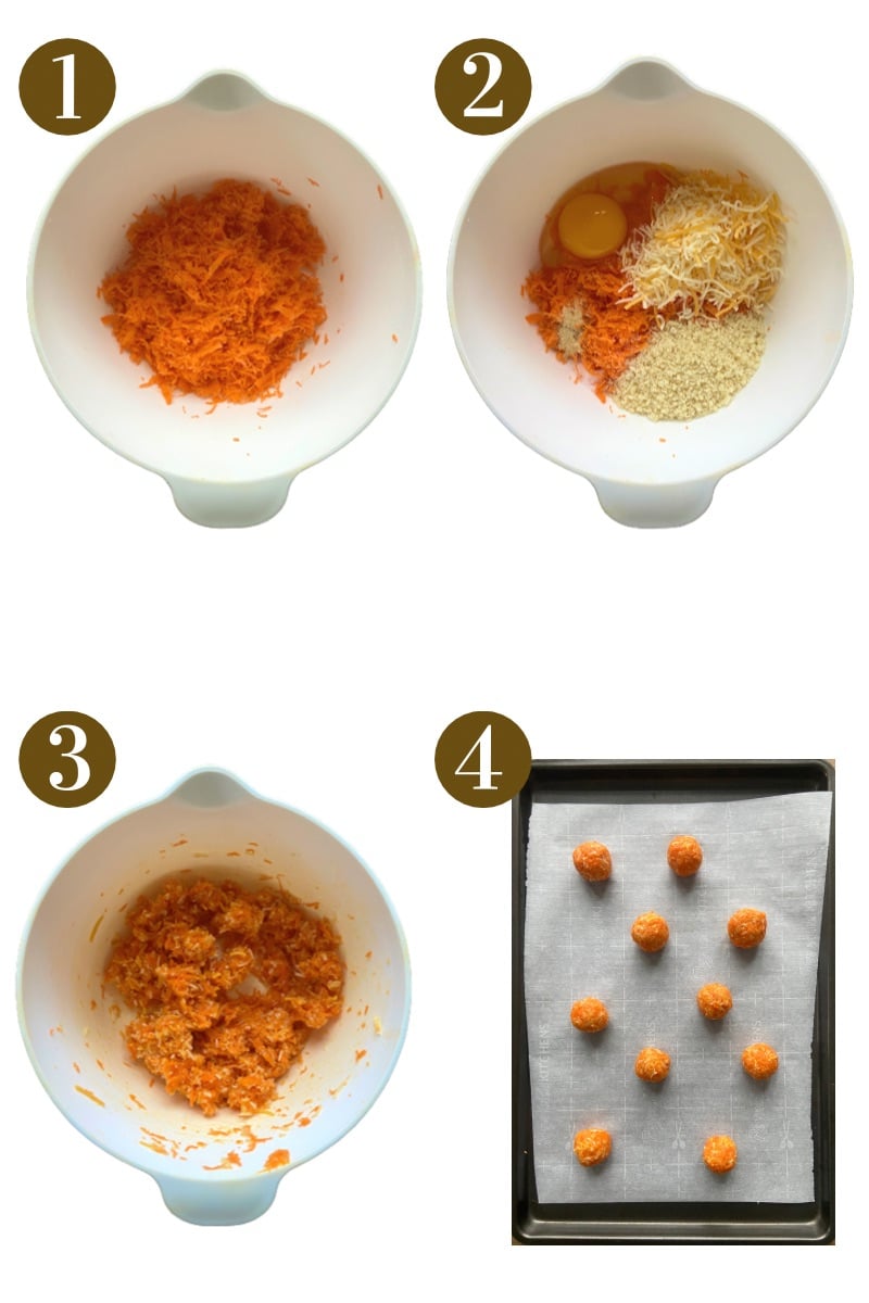 Ingredients to make cheesy carrot bites