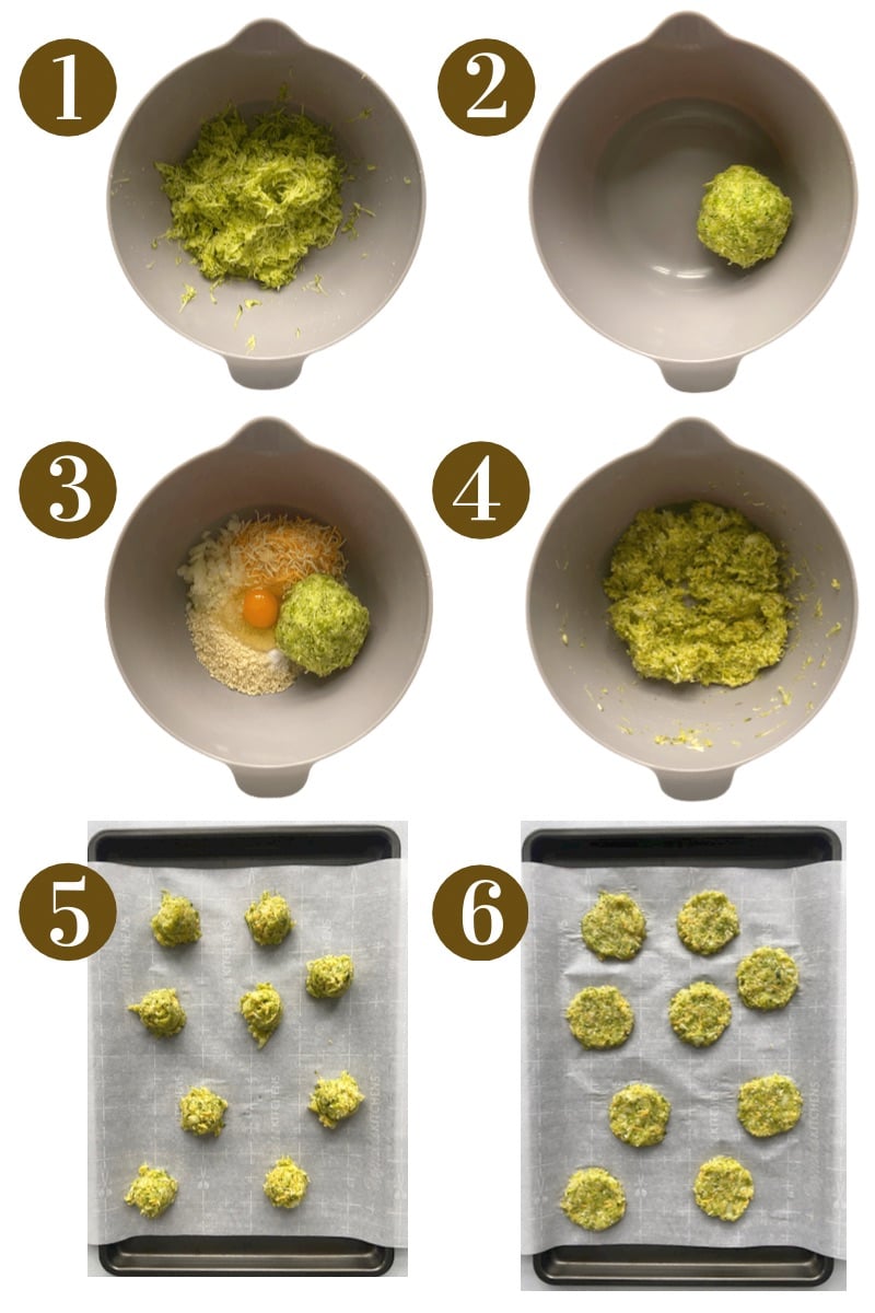 Steps to create cheesy zucchini bites