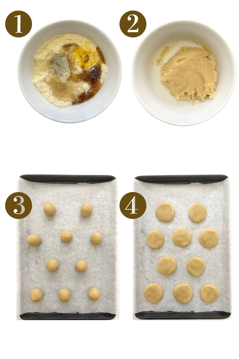 Steps to make gluten-free lemon cookies