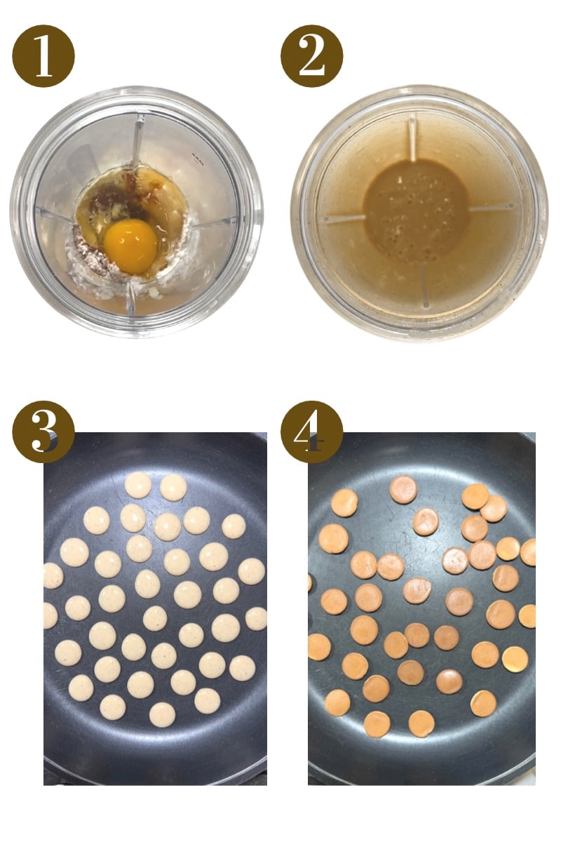 Steps to make mini pancake cereal