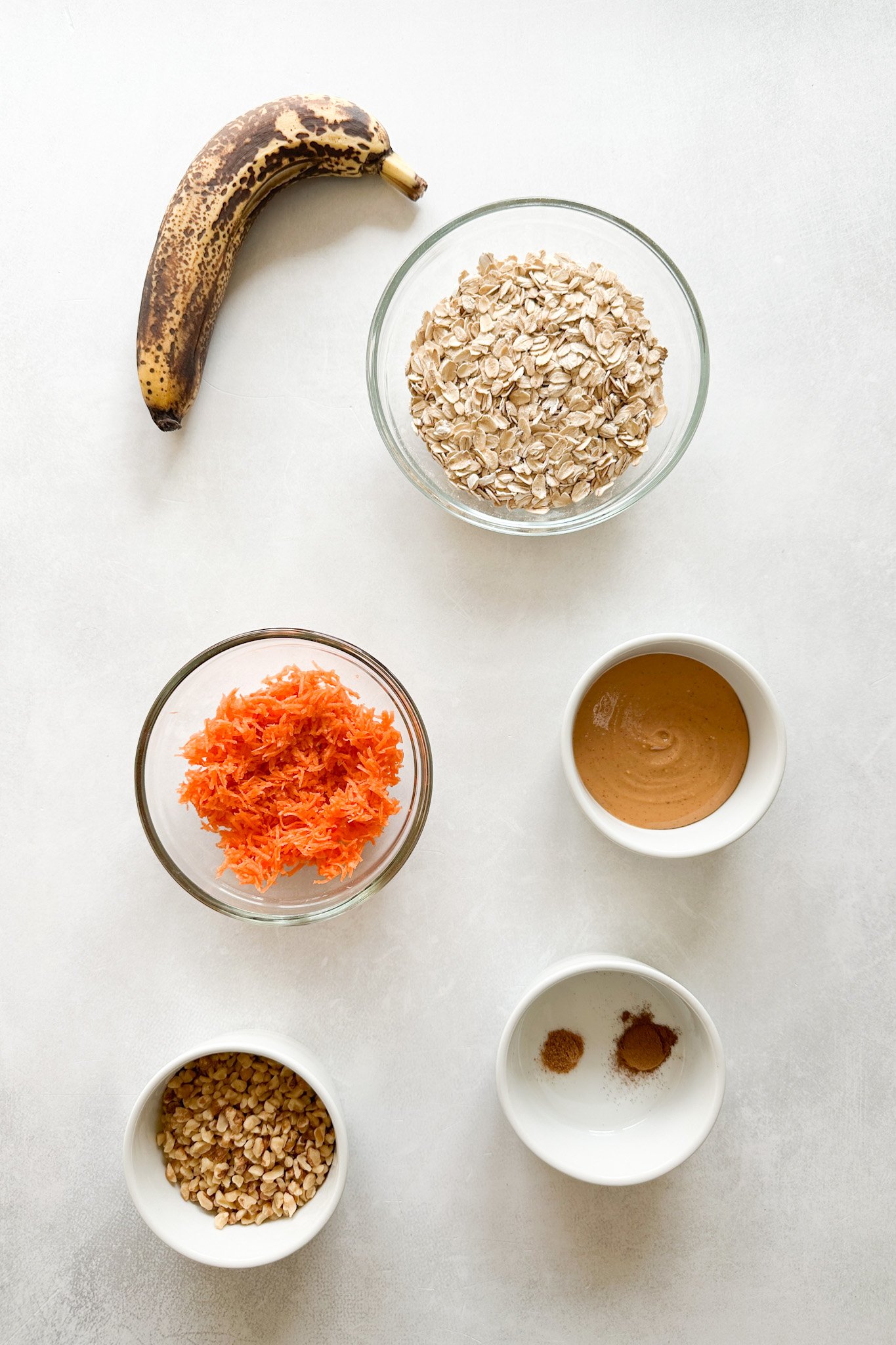 Ingredients to make carrot oatmeal cookies.