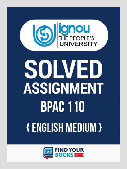 BPAC110 Ignou Solved Assignment English Medium