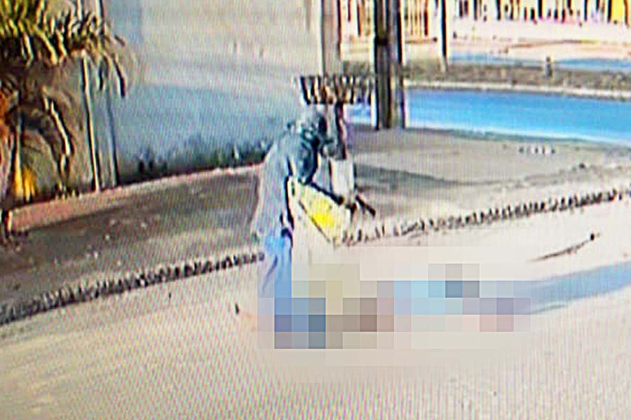 Falso mendigo mata empresário no Jardim dos Girassóis, em Aparecida | Foto: Reprodução/Câmeras de Vigilância