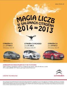 Magia liczb w salonach Citroëna – samochody z rocznika 2014 w cenie rocznika 2013