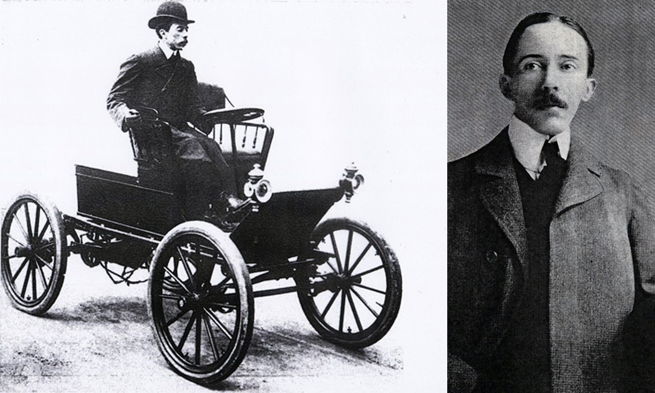 Santos Dumont na jednym z modeli Peugeot