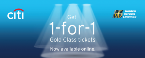 GSC Gold Class Buy 1 FREE 1 Promotion from Citi Prestige Card