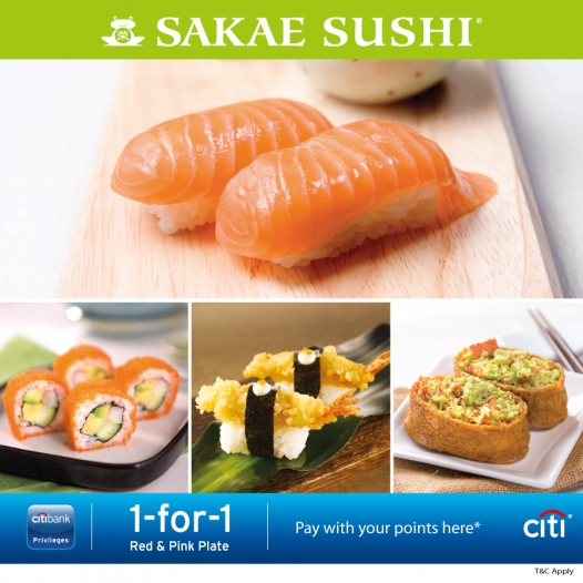 Citibank – Sakae Sushi Promotion (Buy 1 FREE 1)
