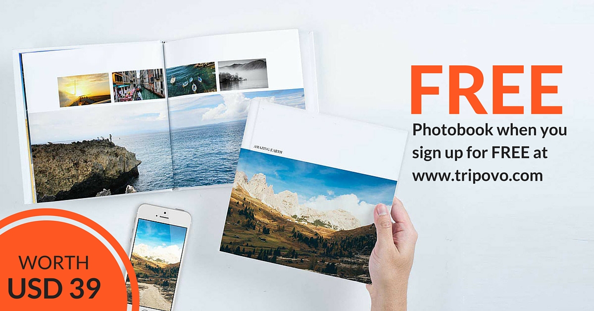 Sign up Tripovo for Free Photobook