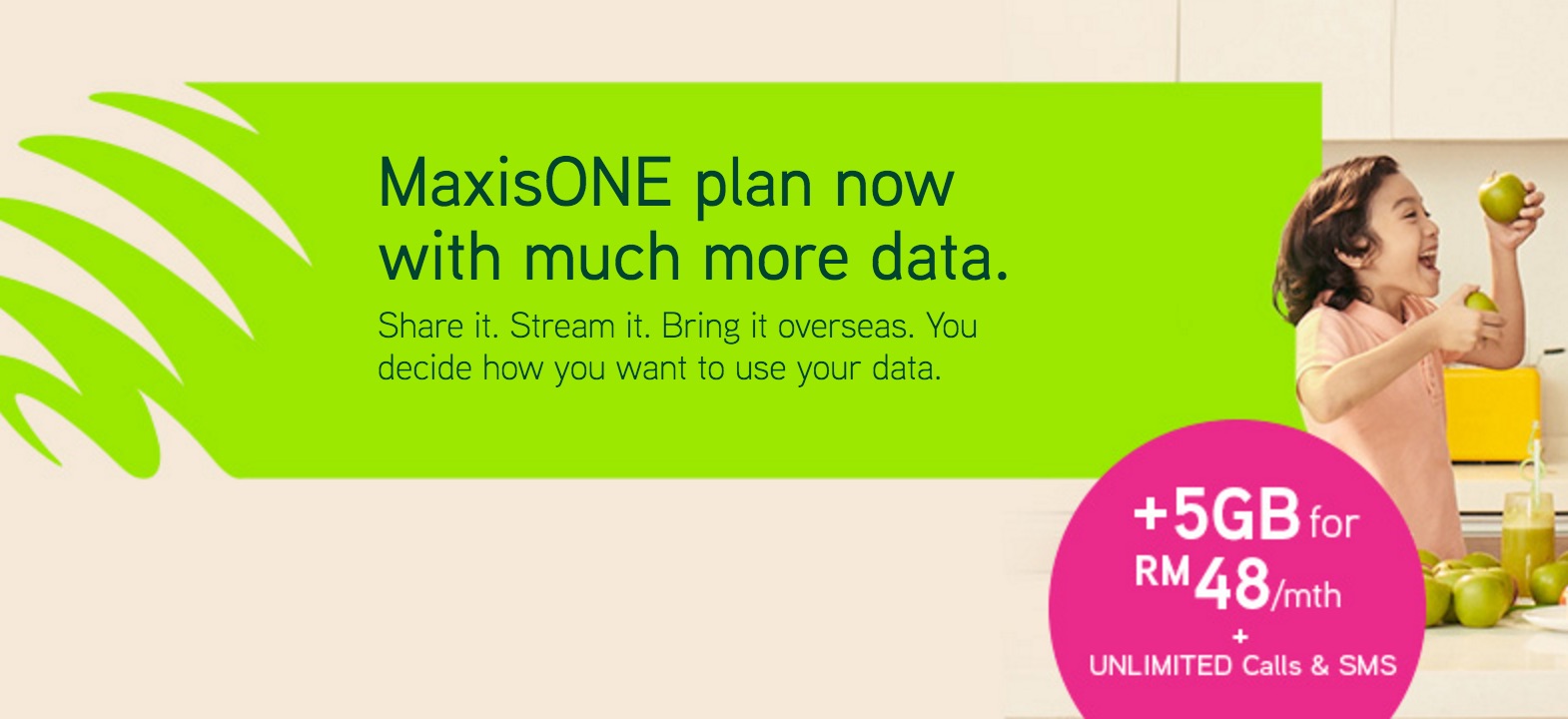 New MaxisONE Plan – 5GB for RM98
