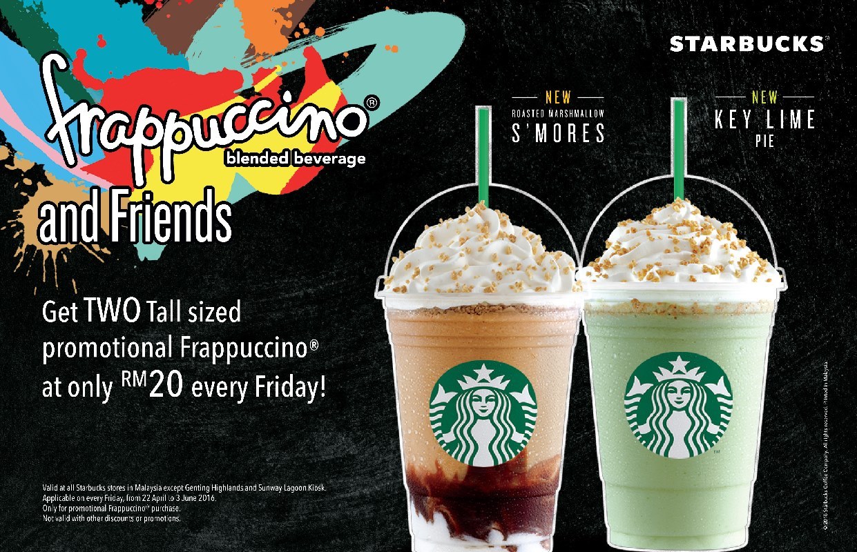 Starbucks Promotion – 2 tall Frappuccino for RM20