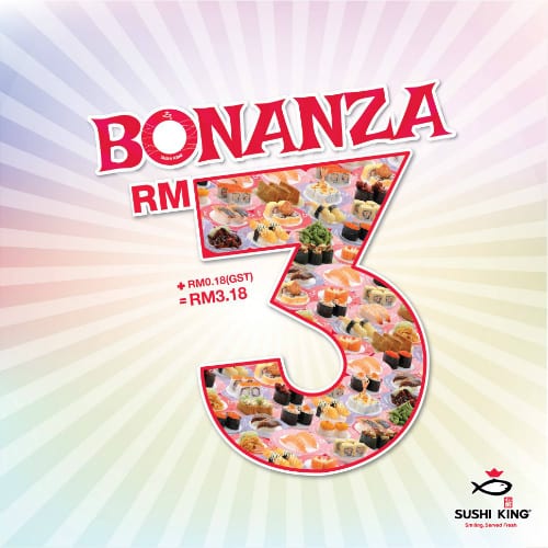 Sushi King Bonanza Promotion 2016 – RM3.18 per Sushi