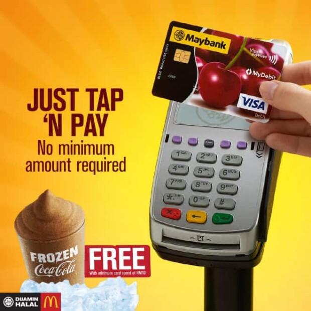 Tap and Pay to get a McDonald's Free Frozen Coke