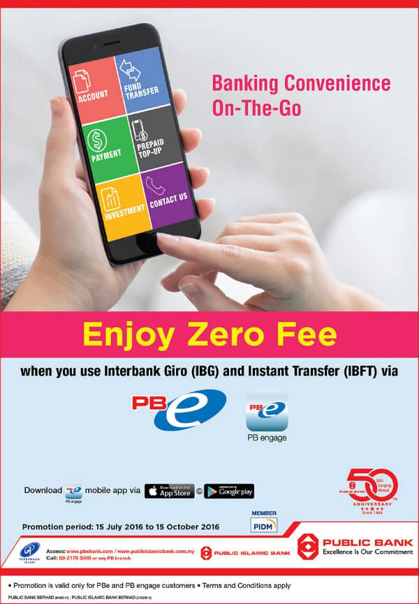 Enjoy FREE Interbank GIRO and Instant Transfer with Public Bank