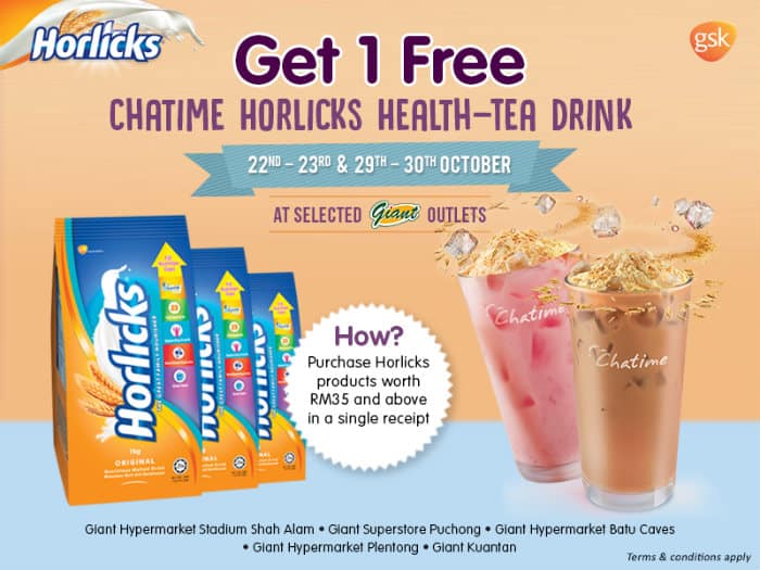 Giant Hypermarket – FREE Chatime Horlicks drink!