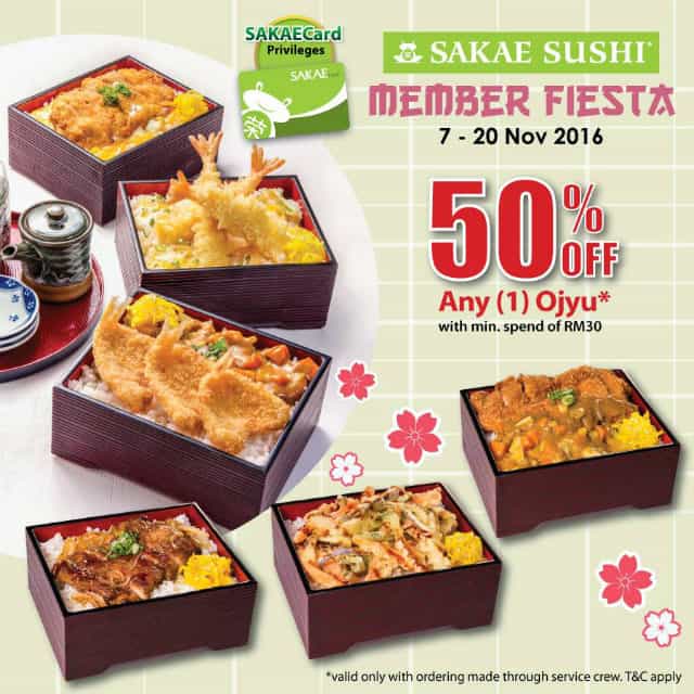 Sakae Sushi 50% Promotion with SAKAECard 2016