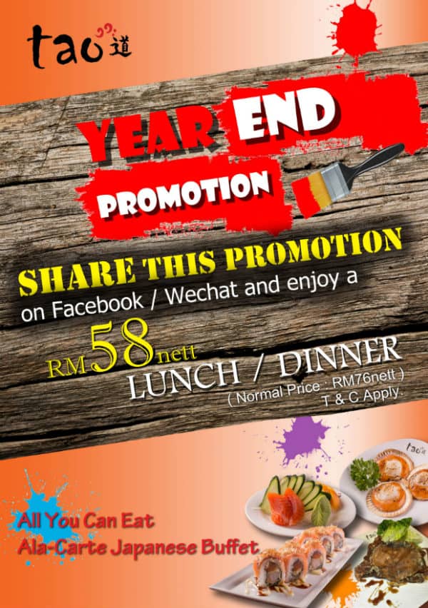 Tao RM58 Lunch and Dinner Promotion November 2016