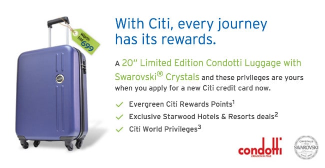 CitiBank Credit Card FREE Luggage with Swarovski Crystals