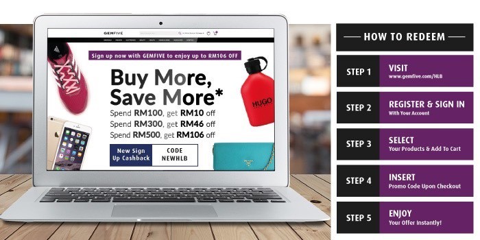 Gemfive Voucher Code – up to RM106 OFF your purchase