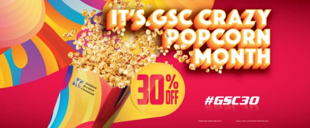 GSC Popcorn 30% OFF – It’s GSC Crazy Popcorn Month!