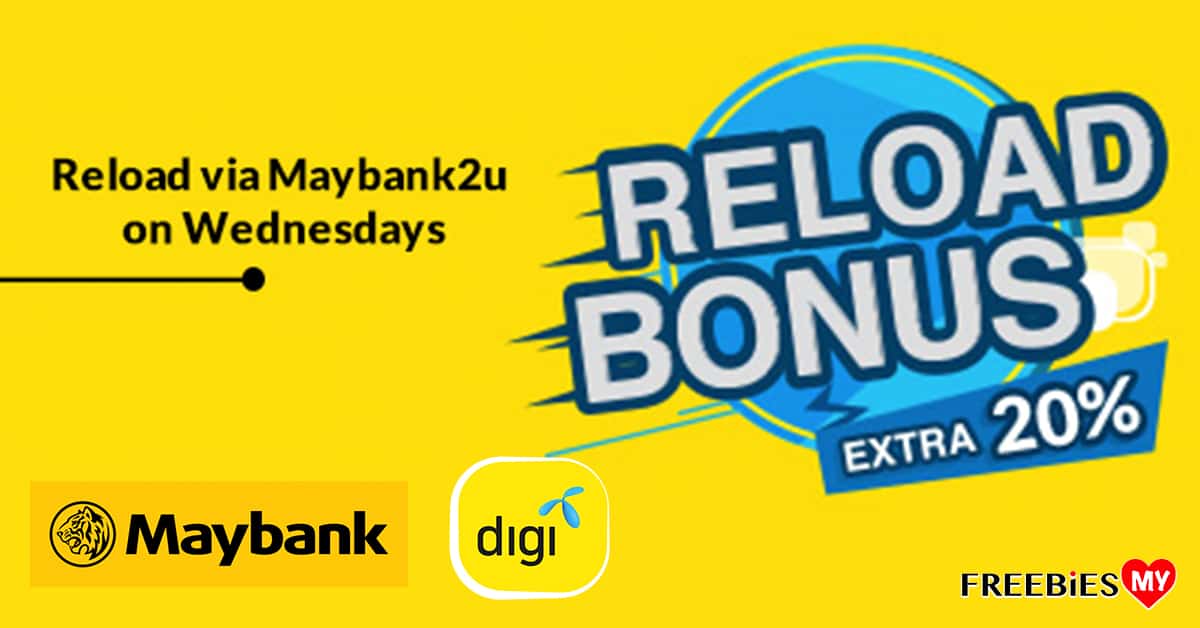 Digi Reload Bonus – Extra 20% Bonus Credit via Maybank2u