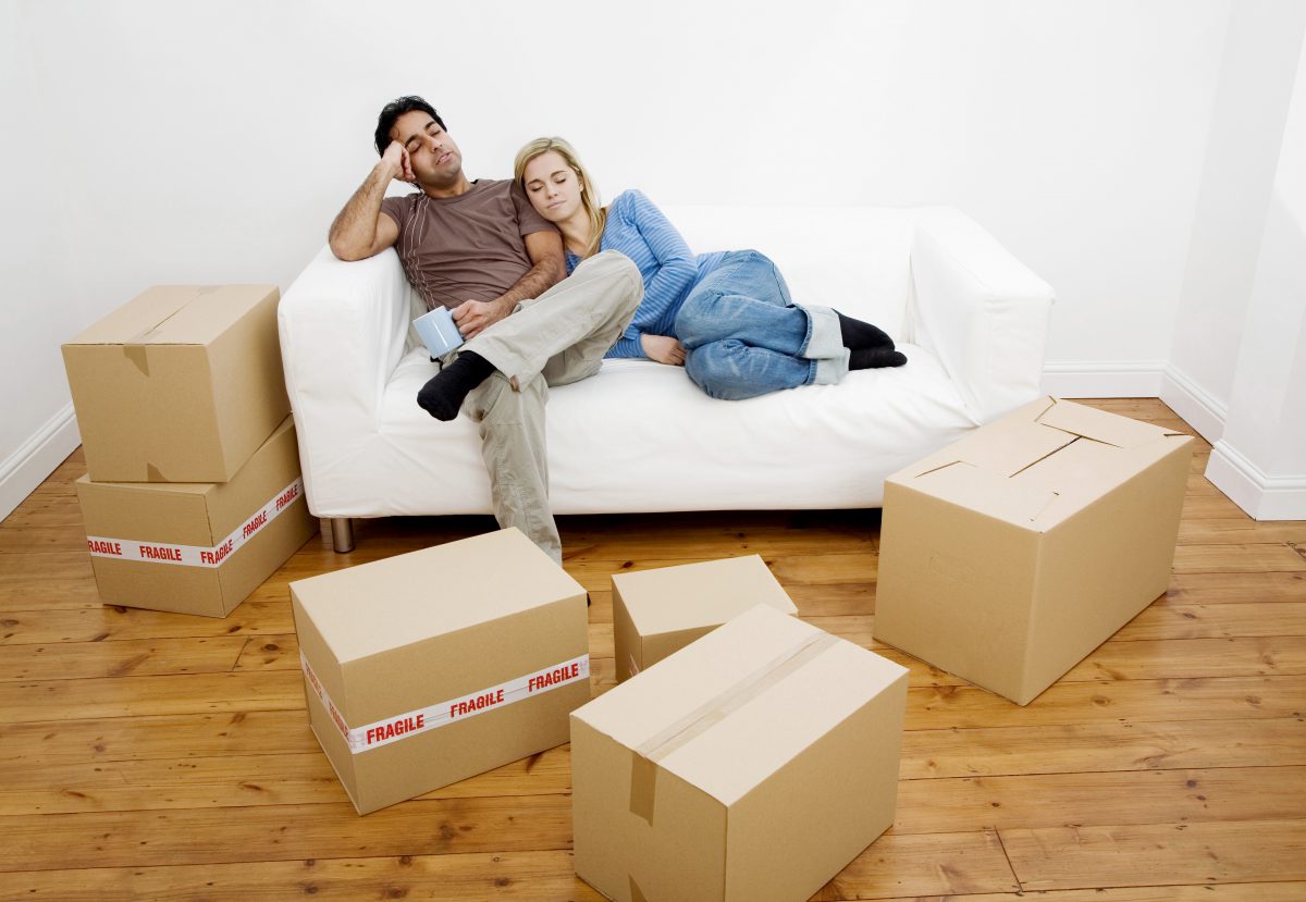 Couple moving into a new home