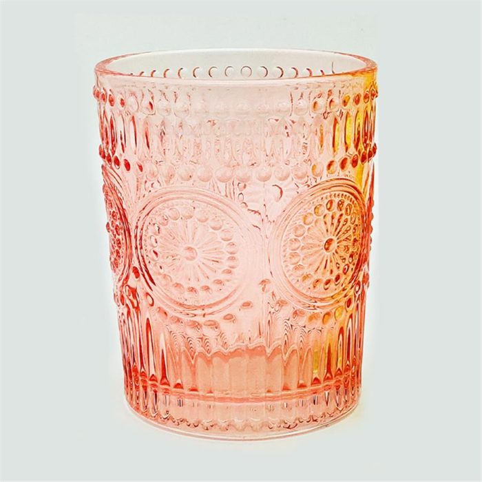 Vaso de vidrio rosa - Galerías el Triunfo - 049072571076