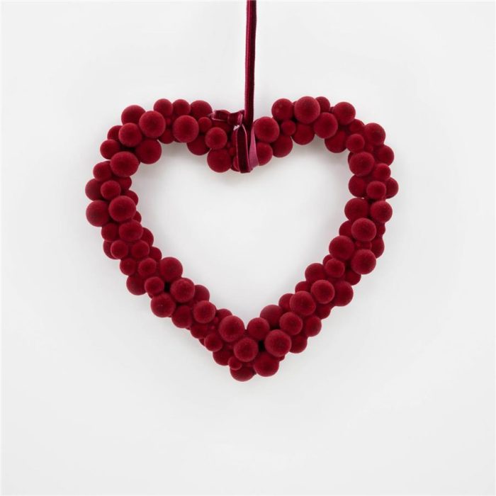 Corazón con pompones rojos - Galerías el Triunfo - 100307378462