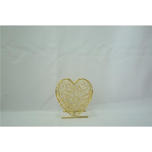 Corazón dorado de poliresina - Galerías el Triunfo - 044071821619