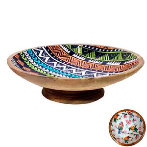 Bowl de madera estampado - Galerías el Triunfo - 081072782042