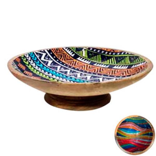 Bowl de madera estampado - Galerías el Triunfo - 081072782043