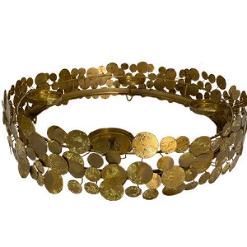 Corona de metal dorada - Galerías el Triunfo - 186071649100