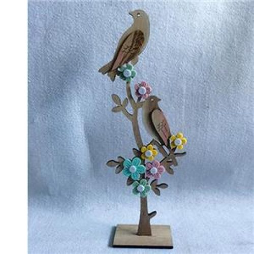 207072809001 - Árbol de madera en soporte con pájaros - galerías el triunfo