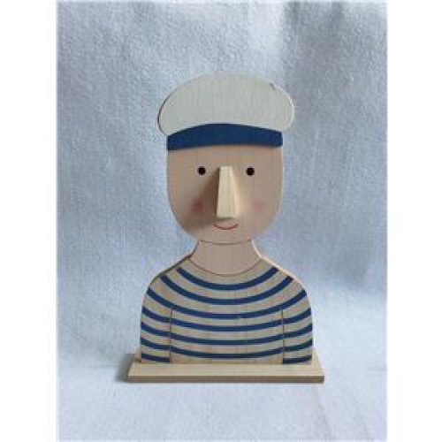 207072809038 - Torso de marinero de madera con camisa a rayas azules - galerías el triunfo