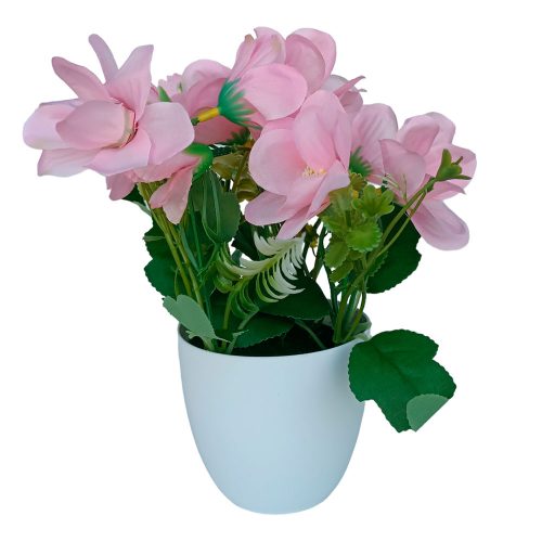 Maceta con flores rosas - Galerías el Triunfo - 291001736621