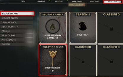 Located Under Barracks Tabs