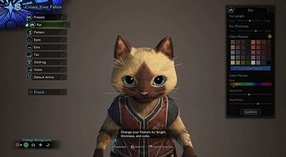 Palico Creation Happens After Creating Your Hunter