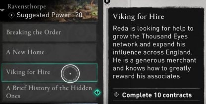 Required to Complete Viking For Hire