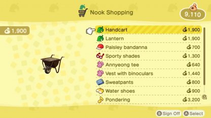 Nook Shopping