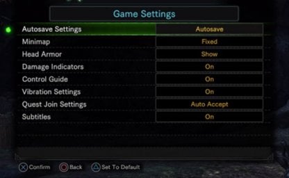 Gameplay Settings That Can Be Changed