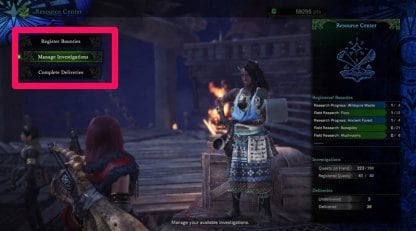 Register Investigation Quests At The Resource Center