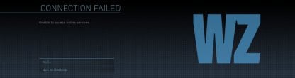 Warzone launch server error