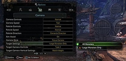 Set Target Settings To Large Monsters Only