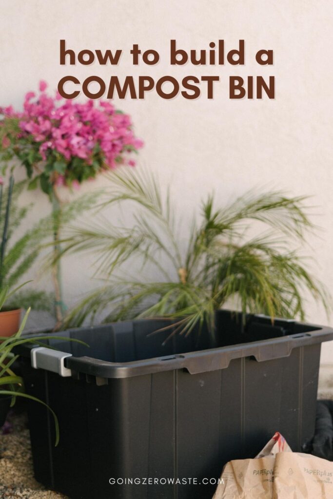 Comment construire un bac à compost à partir de www.goingzerowaste.com #zerowaste #compost #buildyourowncompostbin #wormbin #plastictubcompostbin #composting #DIY #vermicomposting #compostingworms