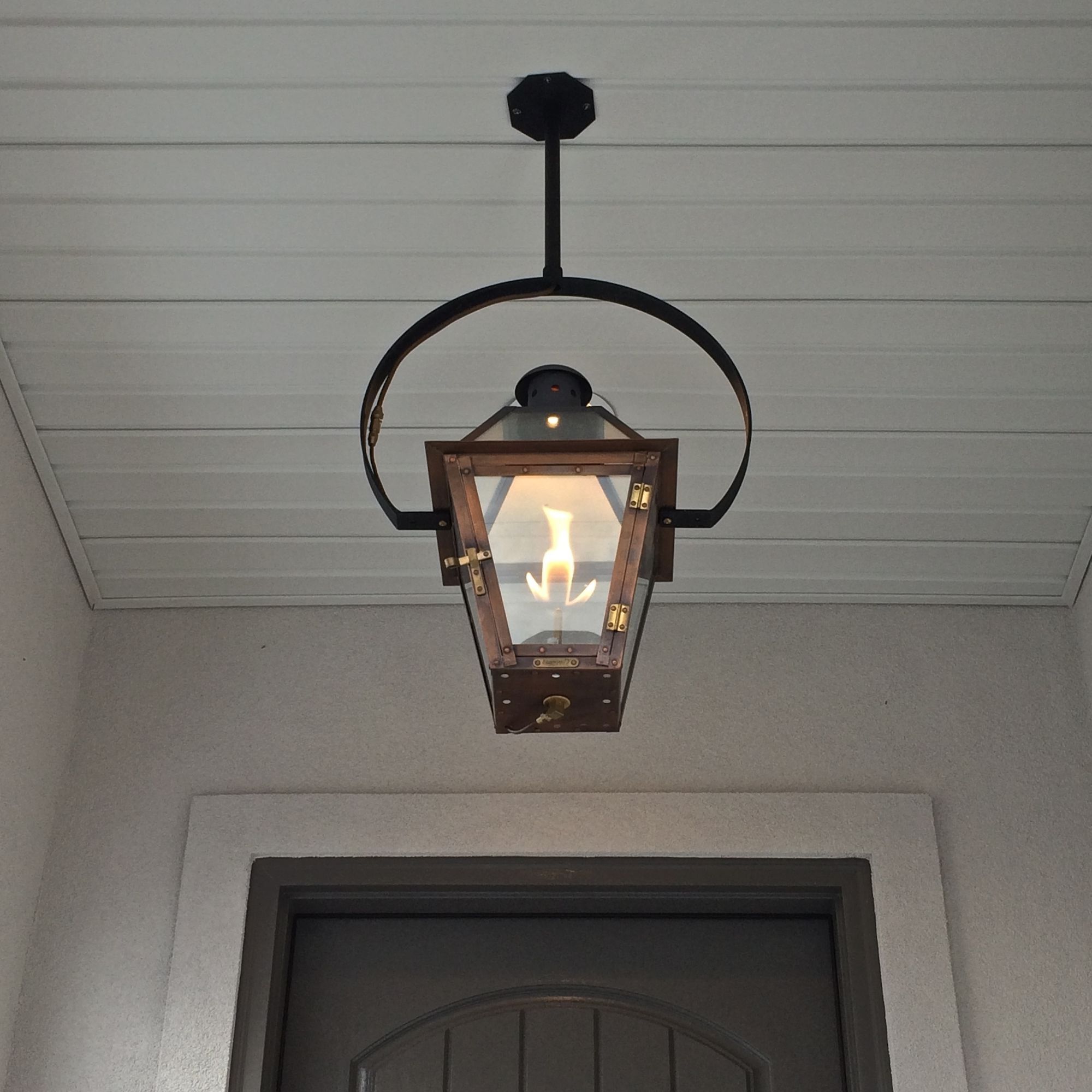 Outdoor Entryway Hanging Lights For Favorite Exterior Entryway Large Hanging Gas Lantern Estess Contractors (Gallery 1 of 20)