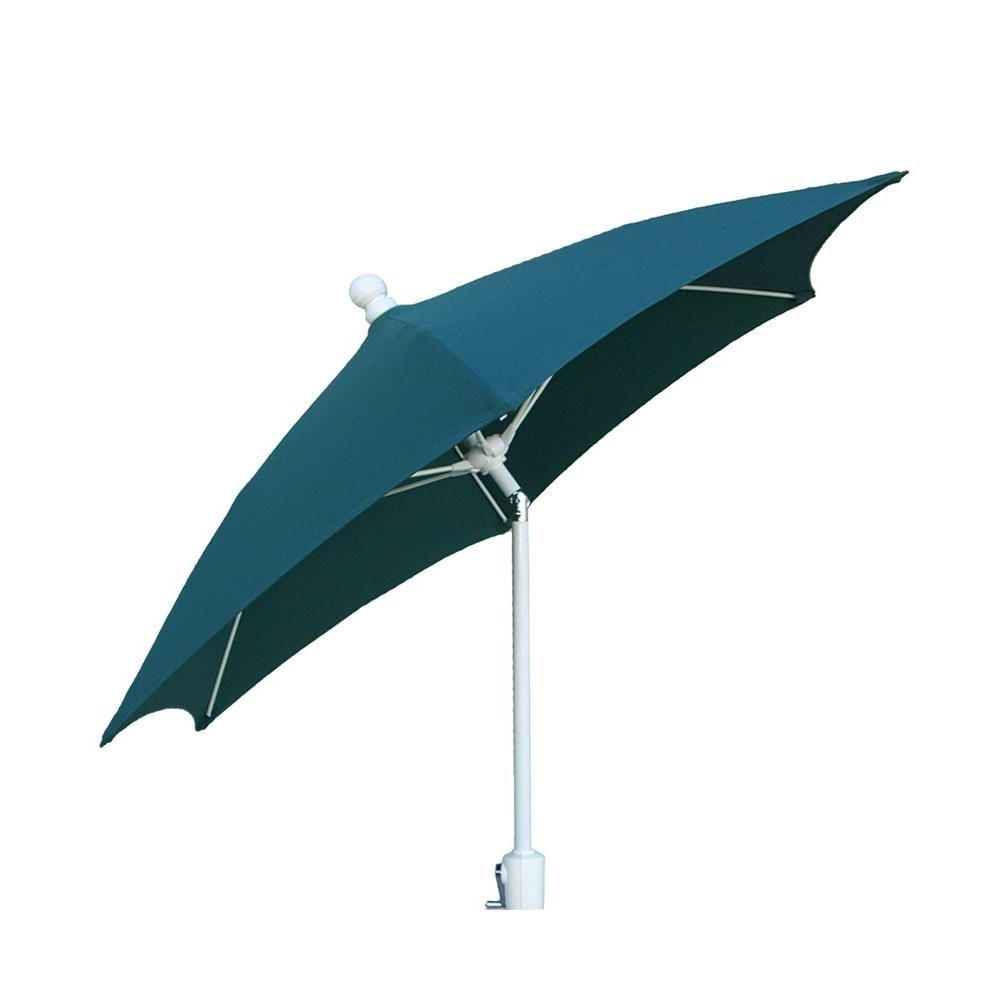 7.5 Ft. Patio Umbrella With 2 Piece White Pole Tilted And Forest In Best And Newest Patio Umbrellas With White Pole (Gallery 9 of 20)