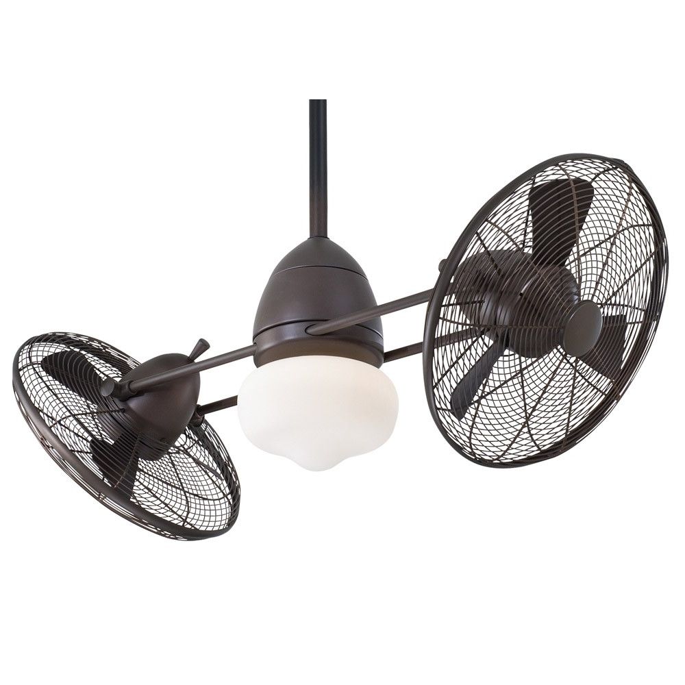 Featured Photo of Dual Outdoor Ceiling Fans with Lights